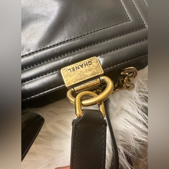 Chanel Calfskin Glazed Black two- way LeBoy Bag with gold/bronze Hardware - Picture 13 of 14